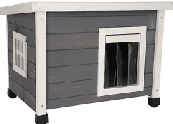 Kerbl - Maison Rustica Gris/Blanc pour Chats - 57x45x43cm