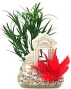 Labeo - Décor colonne avec Plante Artificielle - Aquarium