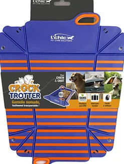 L'Chic - Gamelle Nomade Crock-Trotter pour Chien et Chat - Bleu/Orange