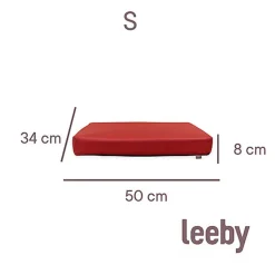 Leeby - Coussin Corbeille Imperméable Rouge