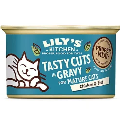 Lily's Kitchen - Bouchées Tasty en Sauce Poulet et Thon pour Chat Senior - 85 g