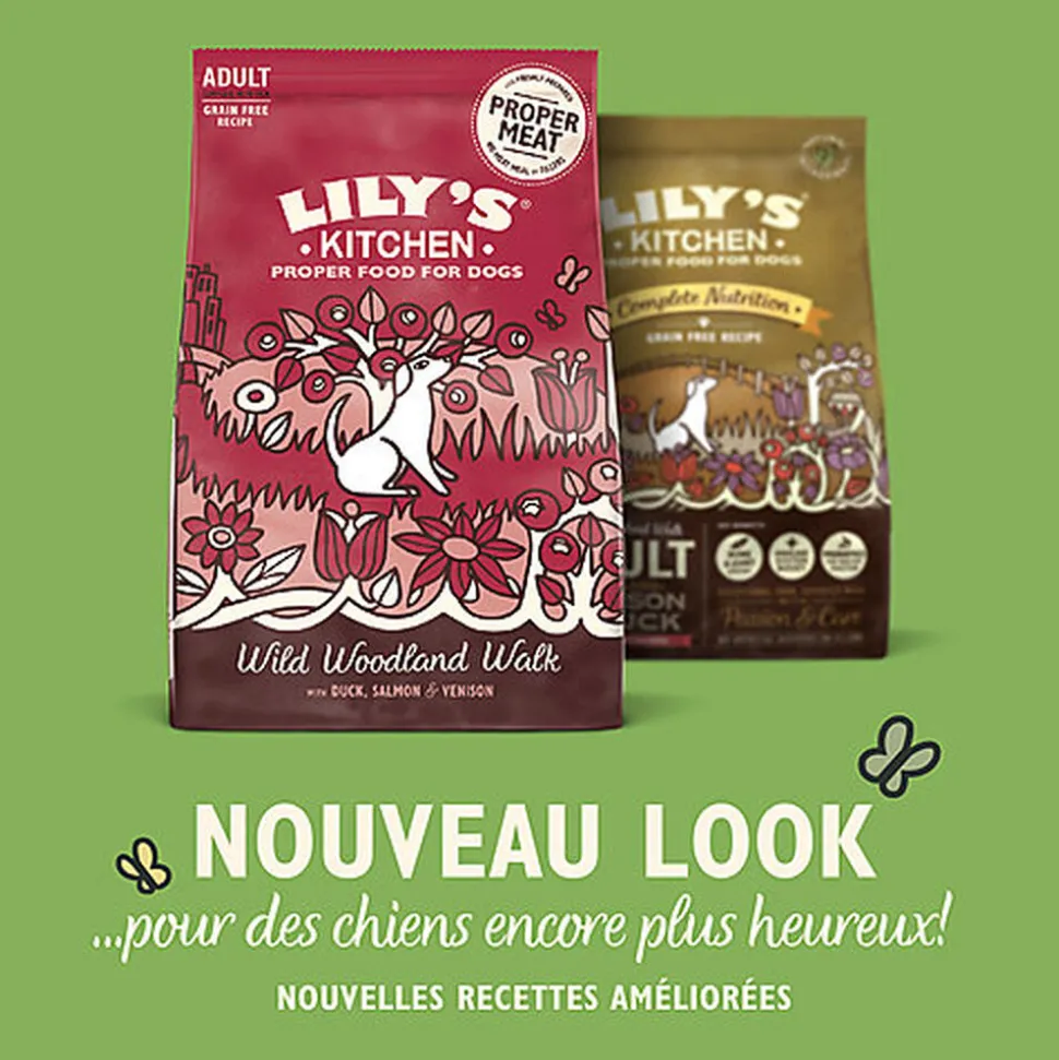 Lily's Kitchen - Croquettes Canard Saumon et Chevreuil Sans Céréales pour Chien