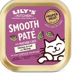 Lily's Kitchen - Pâtée Moelleuse Poulet Cabillaud et Crevette pour Chat Senior - 85g