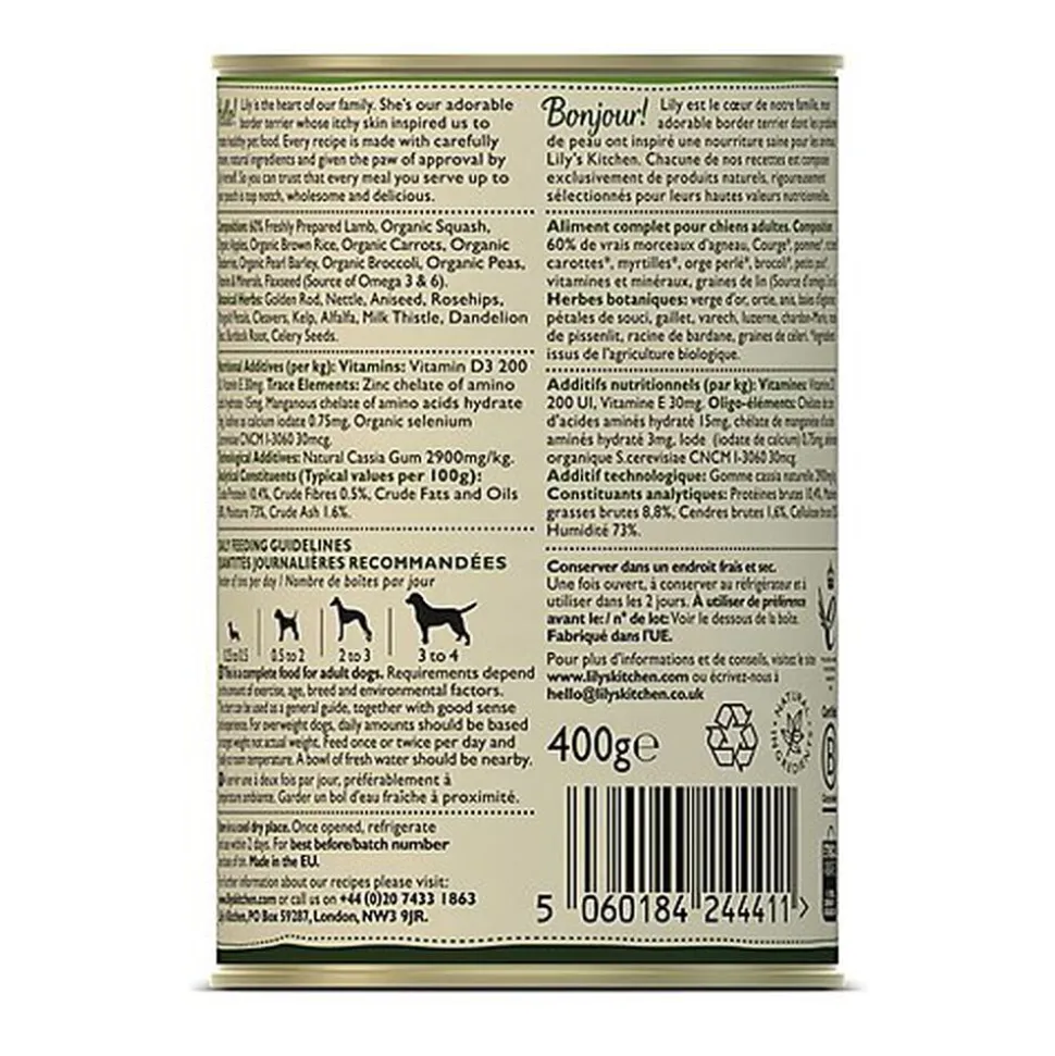 Lily's Kitchen - Recette Agneau Mijoté pour Chiens - 400g