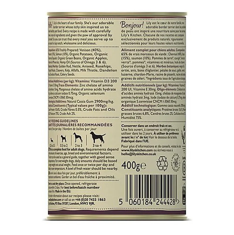 Lily's Kitchen - Recette Civet de Chevreuil et Faisan pour Chiens - 400g