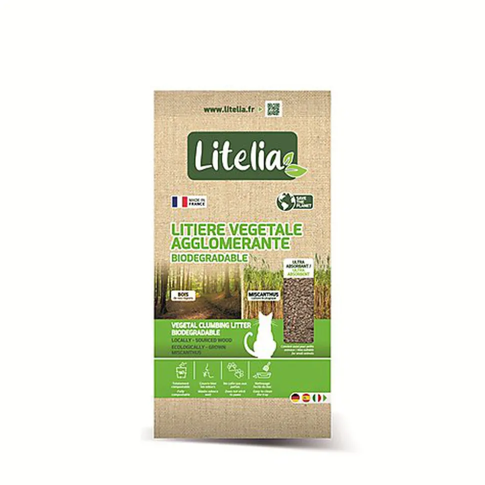 Litelia - Litière Végétale Agglomérante Biodégradable pour Chats
