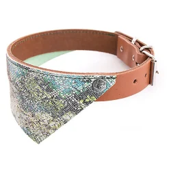 Martin Sellier - Collier Bandana Malibu Vert/Cognac pour Chiens