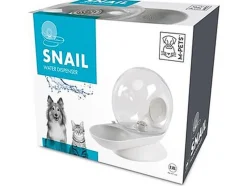 M-Pets - Distributeur d'Eau Snail avec Filtre Blanc pour Chien et Chat - 2,8L