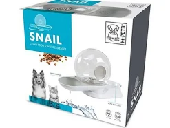 M-Pets - Distributeur Snail Croquettes + Eau Gris pour Chien et chat - 2,8L