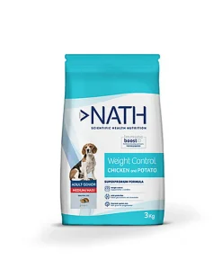 Nath - Croquettes Medium/Maxi Adult Weight Control au Poulet pour Chien