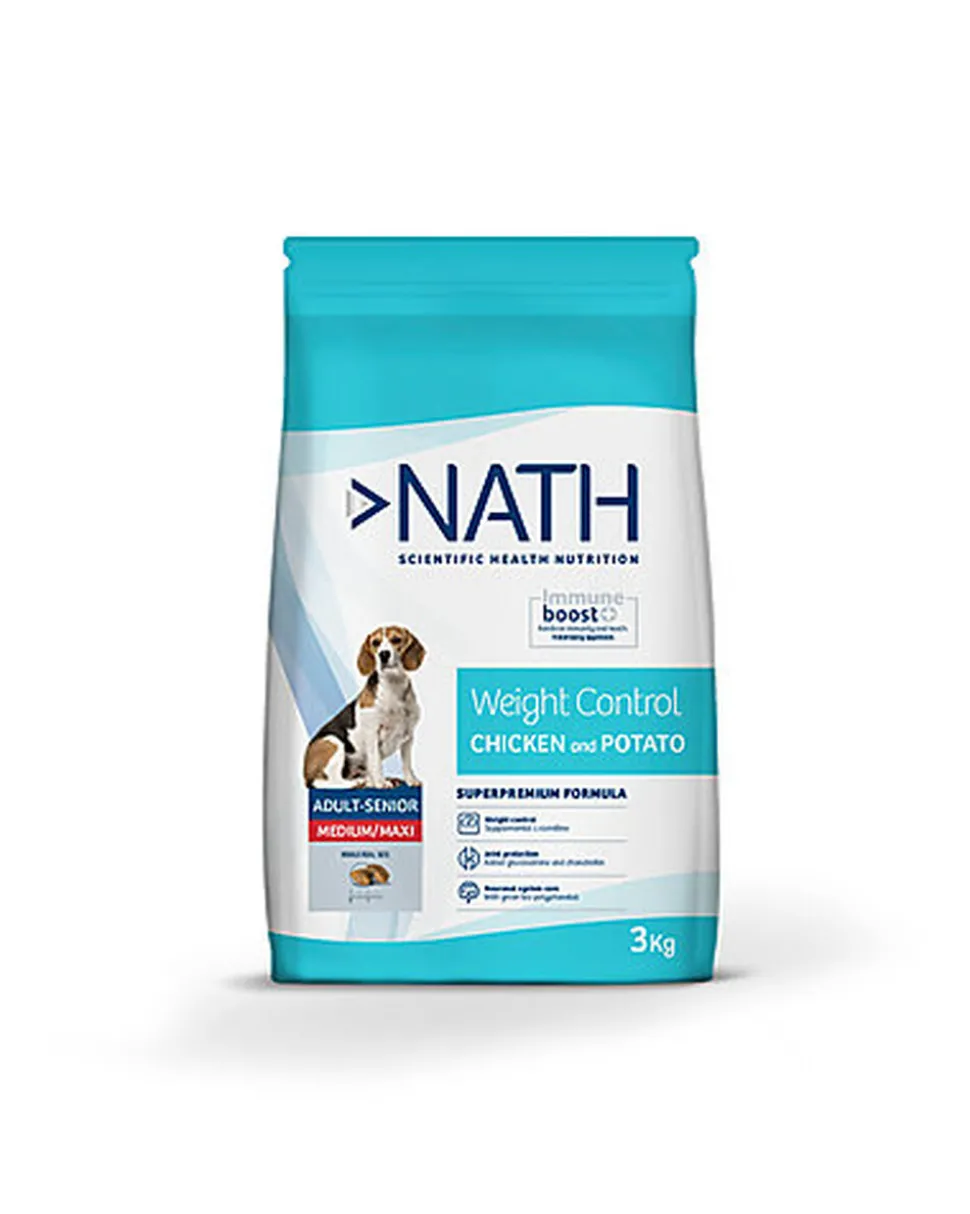 Nath - Croquettes Medium/Maxi Adult Weight Control au Poulet pour Chien