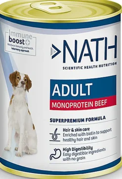 Nath - Pâtée Adult Monoprotéique Bœuf pour Chiens - 400g