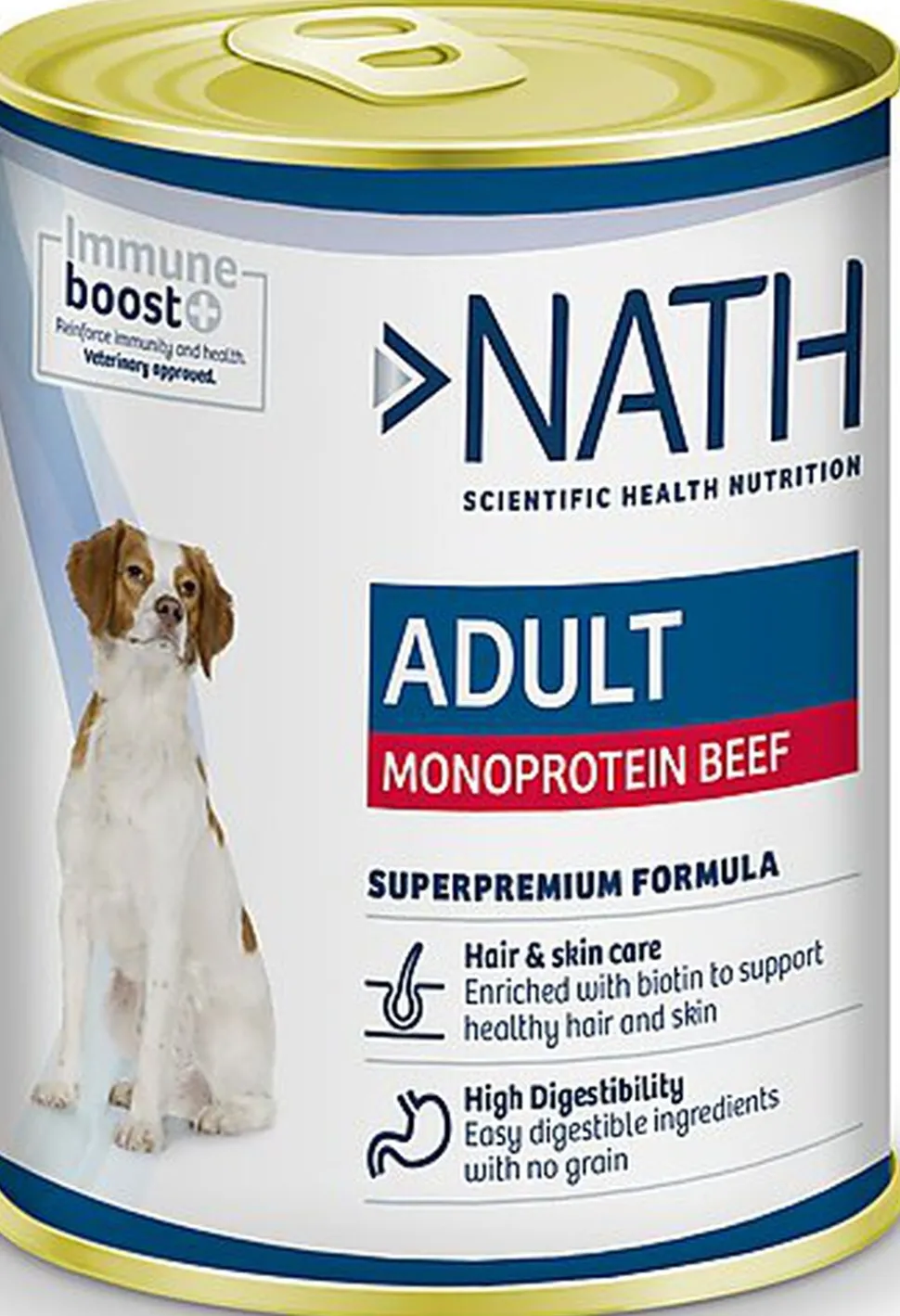 Nath - Pâtée Adult Monoprotéique Bœuf pour Chiens - 400g