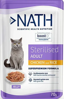 Nath - Pâtée Adult Sterilised Jelly au Poulet pour Chats - 70g