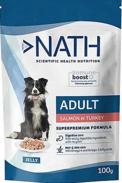 Nath - Pâtée Jelly Immune boost+ Saumon et Dinde pour Chiens - 100g