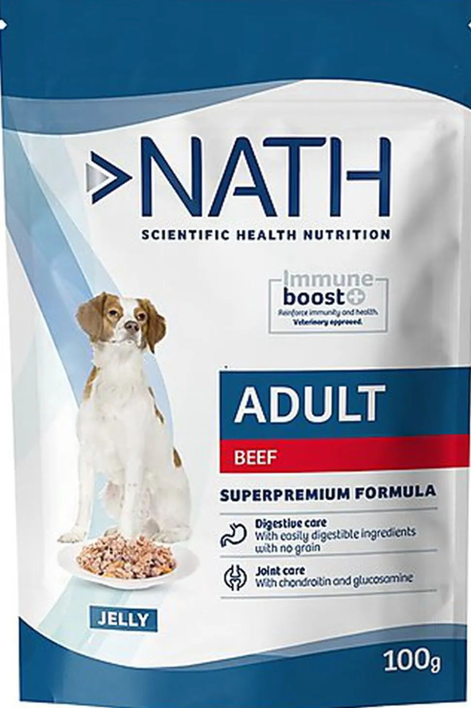 Nath - Pâtée Jelly Immune boost+ Boeuf pour Chiens - 100g