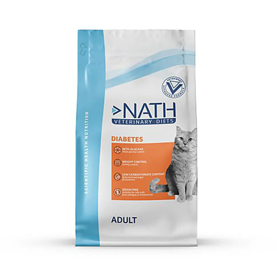 Nath Veterinary Diet - Croquettes Diabetic Sans Céréales pour Chat - 4Kg