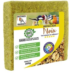 Natures Market - Graisse Végétale aux Noix pour Oiseaux des Jardins - 300g