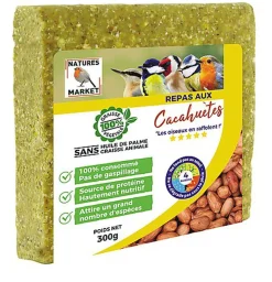 Natures Market - Graisse Végétale aux Cacahuètes pour Oiseaux des Jardins - 300g