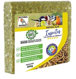 Natures Market - Graisse Végétale aux Insectes pour Oiseaux des Jardins - 300g