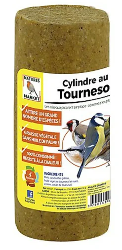 Natures Markets - Cylindre Graisse Végétale aux Tournesols pour Oiseaux du Ciel - 850g