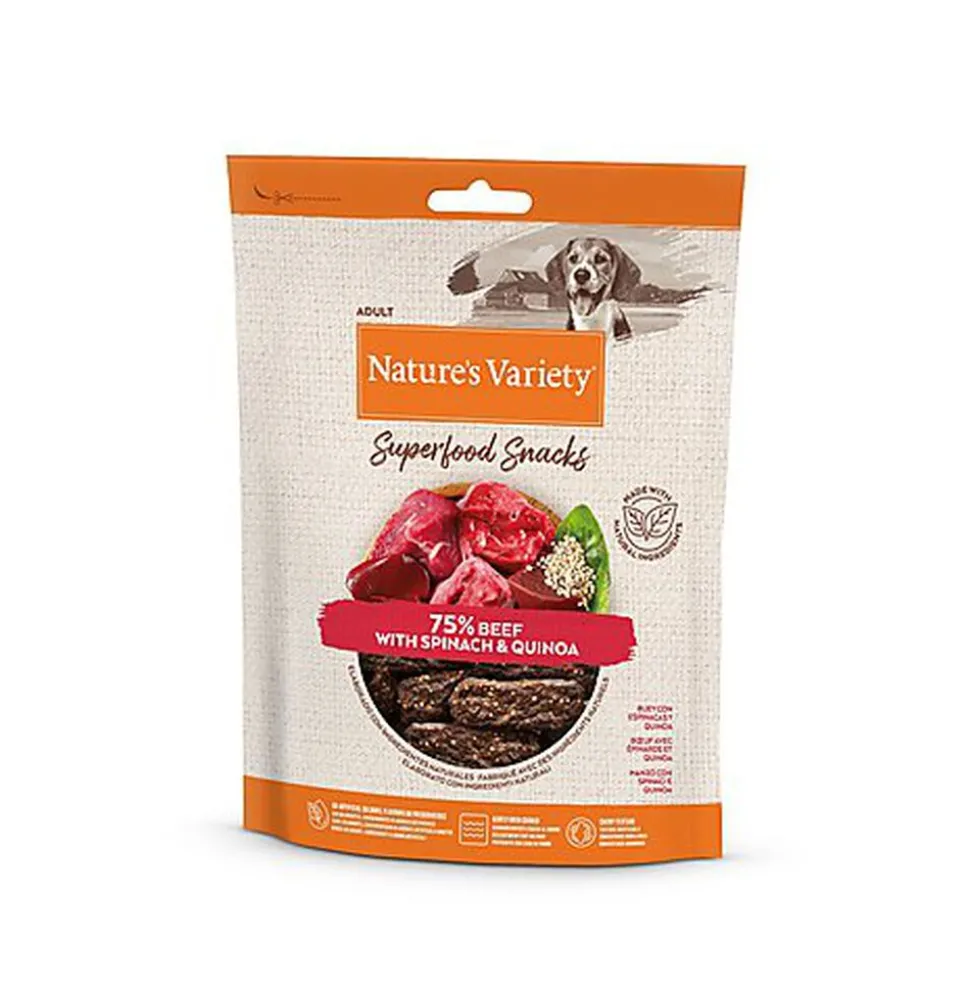 Nature's Variety - Barres à Mâcher Superfood Snacks au Boeuf pour Chien - 85g