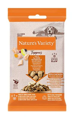 Nature's Variety - Bouchées Toppers Freeze au Poulet pour Chien