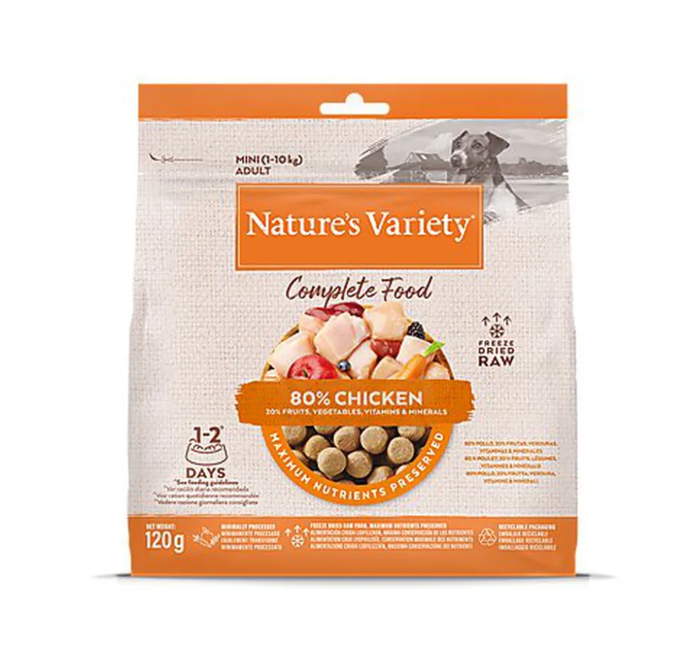 Nature's Variety - Bouchées Complete Freeze Dried Food Poulet pour Chiens - 120g