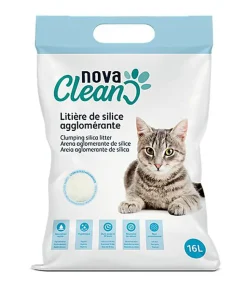 Nova Clean - Litière Silice Agglomérante - 16L