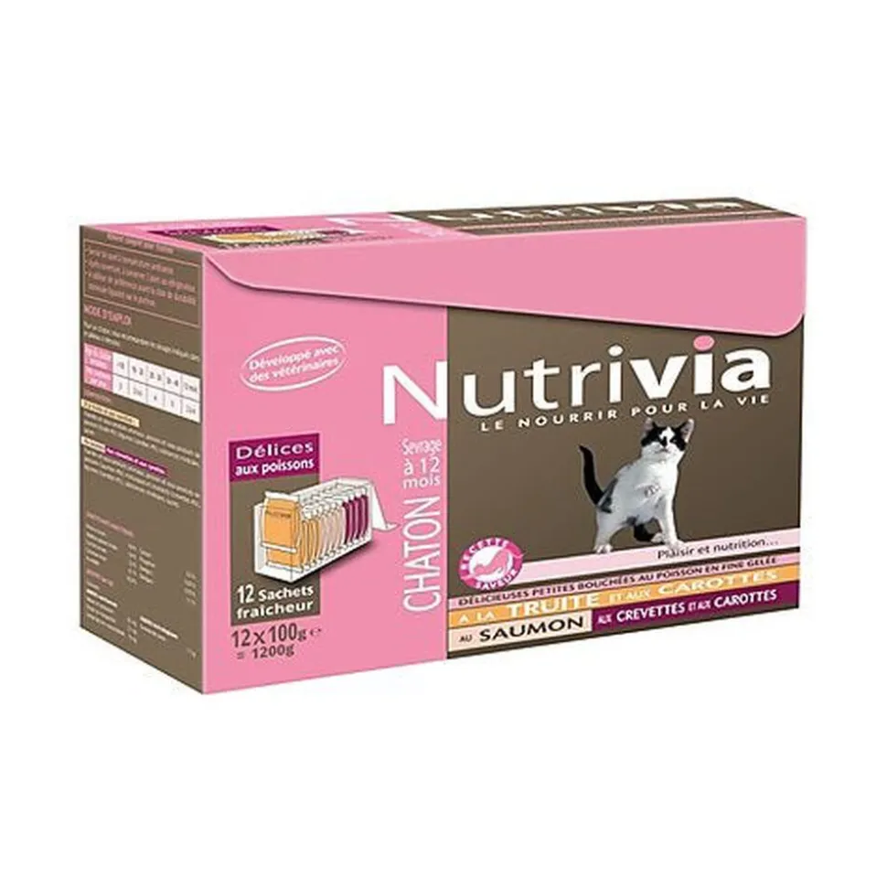 Nutrivia - Sachets Menu Délices au Poisson pour Chaton - x12