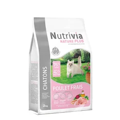 Nutrivia Nature Plus - Croquettes Naturelles au Poulet pour Chatons - 2kg