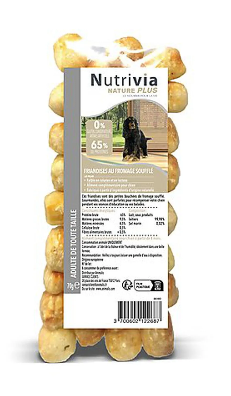 Nutrivia Nature Plus - Friandises au Fromage Soufflé pour Chien - 70g