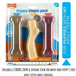 Nylabone - Jouet à Mâcher  Puppy Stages Pack Poulet Bacon et Bœuf - M
