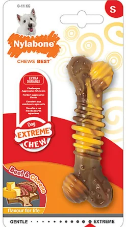 Nylabone - Jouet Os à Mâcher Extreme Chew Bœuf et Fromage pour Chiens