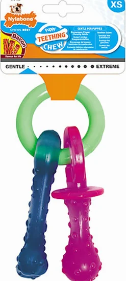 Nylabone - Jouet Puppy Tétine Pacifier au Bacon pour Chiots - XS