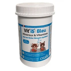 Osalia - VIT'I5 Bleu Minéraux et Vitamines pour Chiens et Chats de Plus de 8 ans - 250g