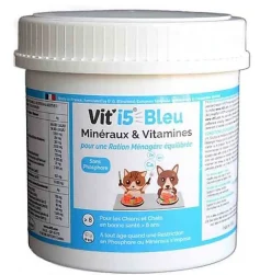 Osalia - VIT'I5 Bleu Minéraux et Vitamines pour Chiens et Chats de Plus de 8 ans - 250g