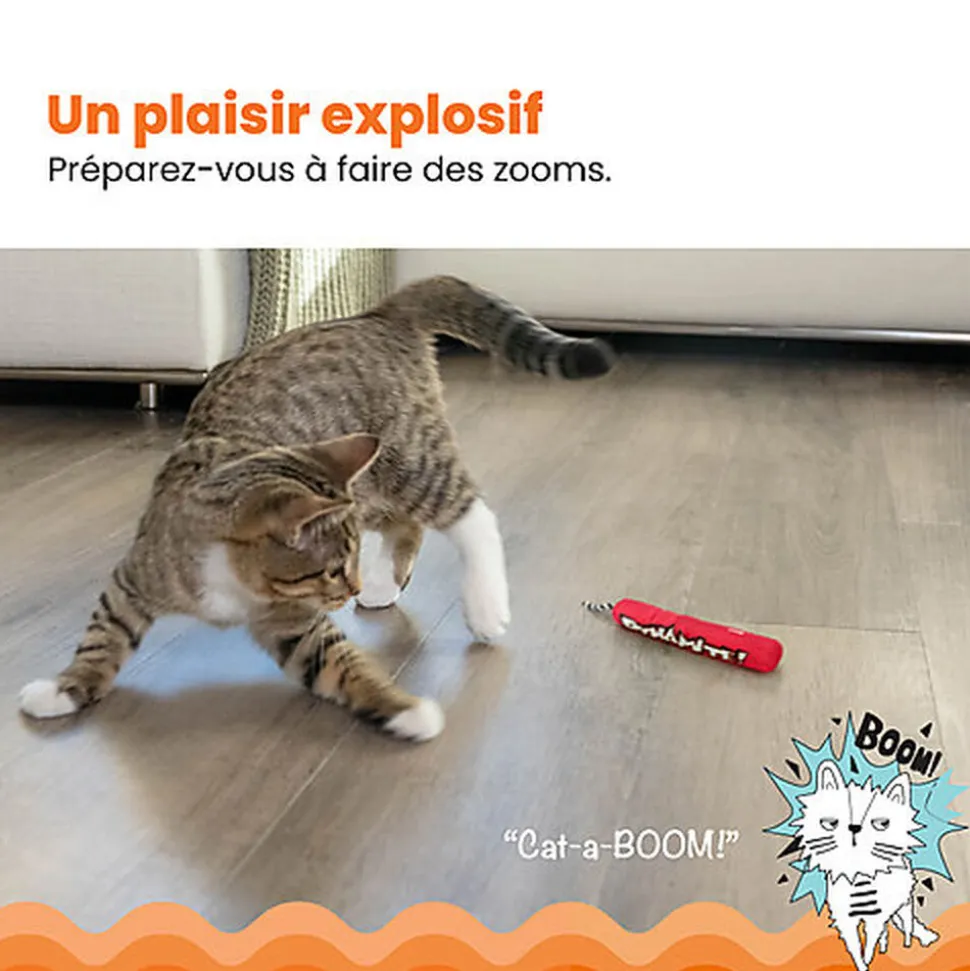 Outward Hound - Jouet Dynamite Green Magic pour Chats - Rouge