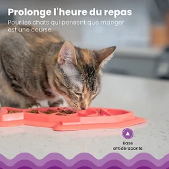 Outward Hound - Tapis d'Alimentation Fishie Fun Feed pour Chats - Rose