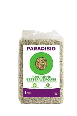 Paradisio - Foin Pomme Betterave Rouge pour Rongeurs - 1Kg
