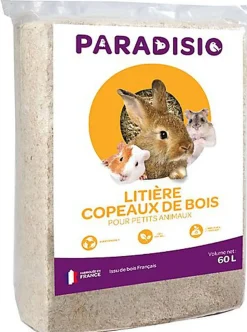 Paradisio - Litière Copeaux de Bois pour Rongeur - 60L