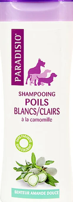 Paradisio - Shampoing Poils Blancs et Clairs Senteur Amande Douce pour Chien - 250ml