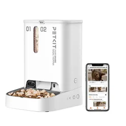 Petkit - Distributeur de Croquettes Double YumShare Dualhopper Connecté avec Caméra - 5L