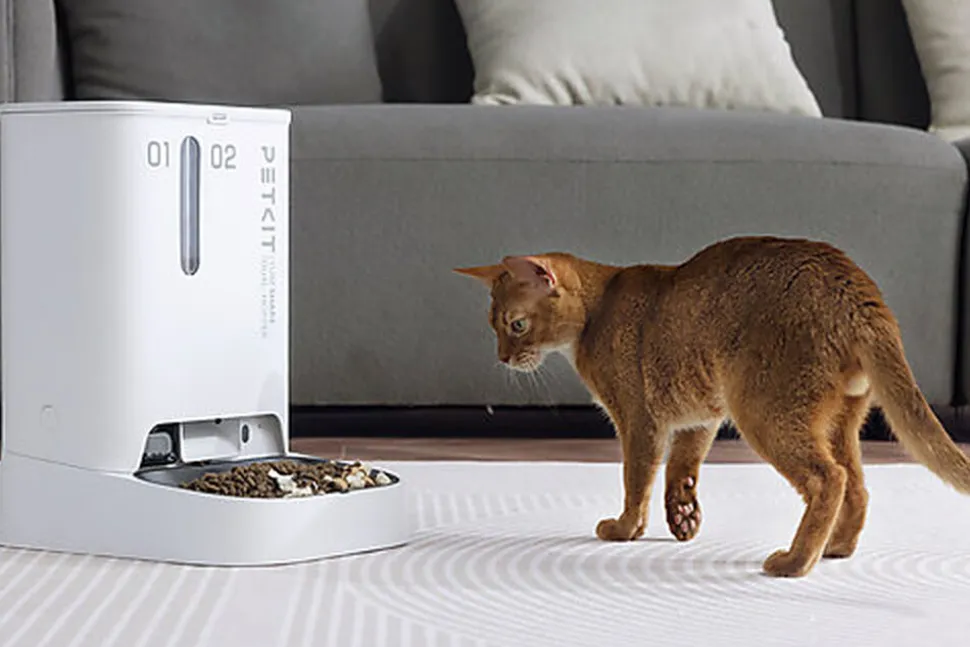 Petkit - Distributeur de Croquettes Double YumShare Dualhopper Connecté avec Caméra - 5L