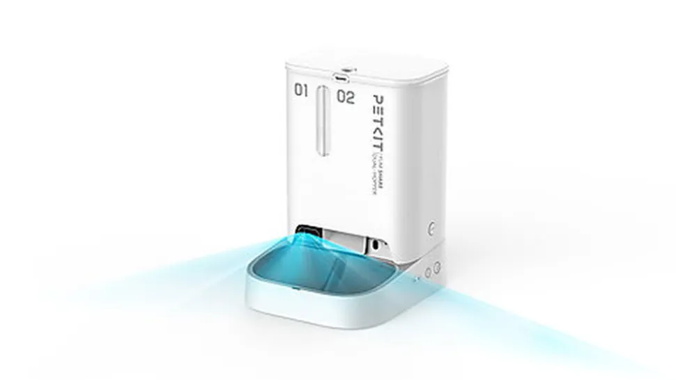 Petkit - Distributeur de Croquettes Double YumShare Dualhopper Connecté avec Caméra - 5L