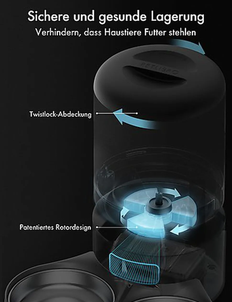 Petlibro - Distributeur Automatique Granary Dual Noir - 5L