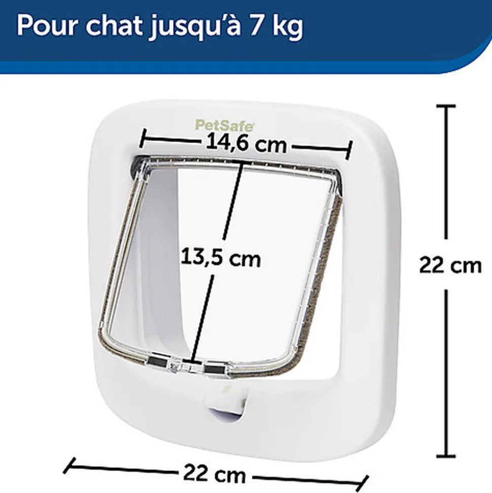 PetSafe - Chatière 4 Positions Luxe pour Chats - Blanc