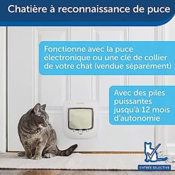 PetSafe - Chatière Porte Magnétique Luxe pour Chiens et chats - Blanc