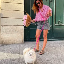 Pop Dog - Laisse Bandoulière Glouton Rose pour Chien