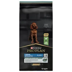 Pro Plan - Croquettes Athletic Large Puppy Sensitive Digestion à l'Agneau pour Chiot - 12Kg